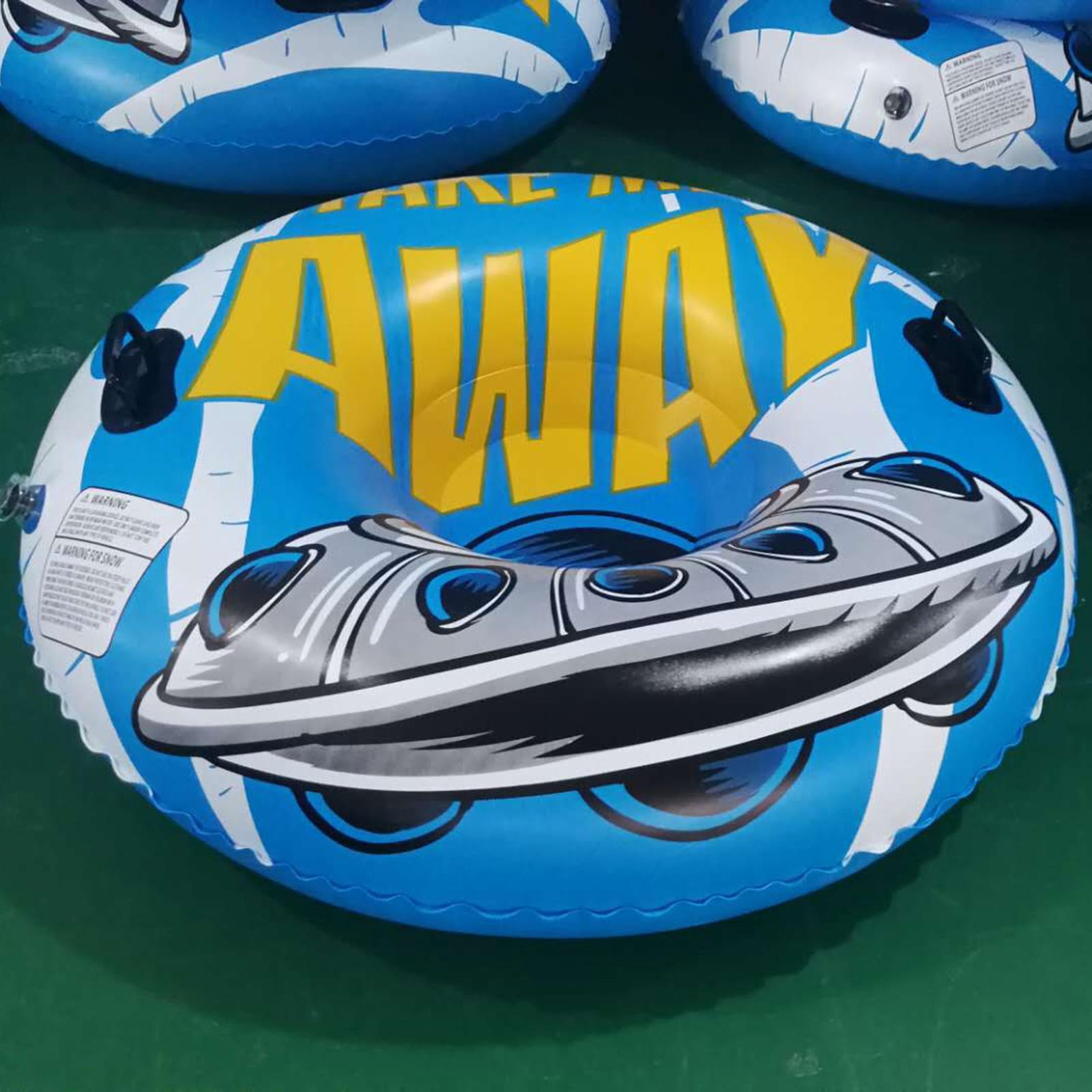 DimyFew Inflatable PVC Snow Tube Freeze-resistant -thick Bottom Recreation Sports Skiing 90cm UFO