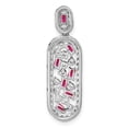 thumbnail image 6 of Auriga Fine Jewelry 14K White Gold Ruby and Diamond Oval Chain Slide Pendant for Women (L-28.8mm, W-9mm), 6 of 6