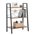 thumbnail image 3 of JJS Industrial 3-Tier Bookshelf, Freestanding Rustic Display Bookcase Storage Rack Shelf Plant Stand for Living Room Home Office, Brown, 3 of 9