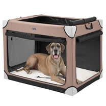 Veehoo 48" Large Soft Dog Crate, Collapsible Travel Pet Kennel with 4 ...