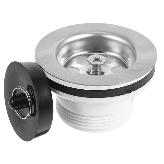 HAMPPLIES Kitchen Sink Drain Assembly with White Strainer Plug for Smooth Water and Effective Clog Prevention