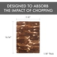 thumbnail image 6 of Dexas Acacia End Grain Reversible Butcher Block Cutting Board – 11.8" x 16.14" | Heavy-Duty Wood Chopping Board with Recessed Finger Grips, 6 of 6