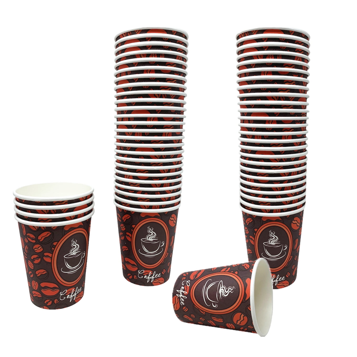 50 Count High Quality Disposable Paper Hot Coffee Cups, Perfect For Hot ...