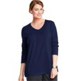 thumbnail image 1 of Just My Size OJ043 T-Shirts à Manches Longues Col en V 100 % Coton pour Femmes, Marine - 5TG, 1 of 5