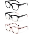 thumbnail image 2 of DXYXYO Square Reading Glasses Women, 3 Pack Blue Light Blocking Computer Readers with Spring Hinge, 2 of 7