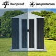thumbnail image 3 of 5x3ft  Waterproof Metal Outdoor Garden Storage Shed with Sliding Doors&Apex Roof, 3 of 5