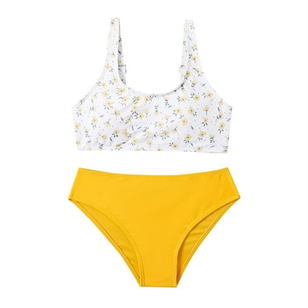

Daznico Girls Swimsuit Girls Bathing Suits 2 Piece Swimsuit Kids Bikini Set Swimwear Girls Bathing Suit Yellow 9-10 Years