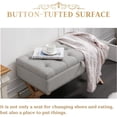 thumbnail image 3 of 36" Tufted Entryway Bench with Storage,French Vintage Bedroom Bench with X-Shaped Legs, Linen Fabric Storage Ottoman Bench for Bedroom Dining Room Living Room Entryway, Gray, 3 of 5