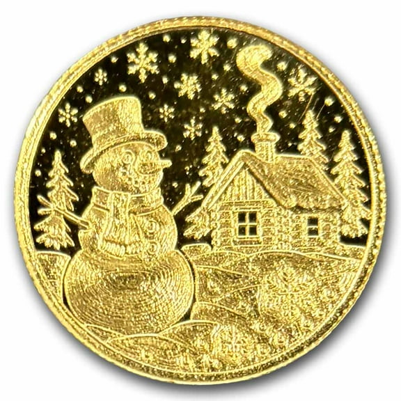 1/200 oz Gold Round: 2025 Snowman - MPM