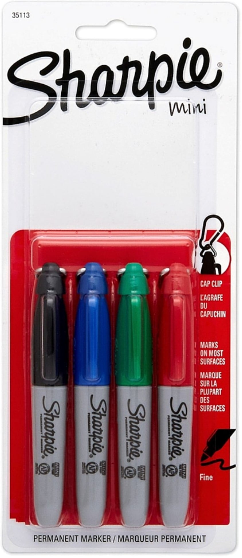 Fine Point 4 Count Assorted Colors Sharpie 35113 Mini Permanent Markers 