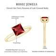 thumbnail image 6 of Rosec Jewels 4.5 MM Princess Cut Created Ruby Solitaire Engagement Ring, 18K Yellow Gold, US 12.50, 6 of 9