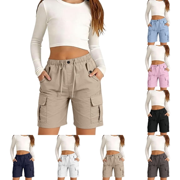 Cargo Shorts Girls Bermuda Low Waisted Button Wide Leg Short Casual Lightweight Vacation Outfits Sweat Shorts