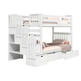thumbnail image 2 of Bedz King Tall Stairway Bunk Beds Twin over Twin with 4 Drawers in the Steps and 2 Under Bed Drawers, White, 2 of 9