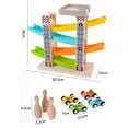 thumbnail image 3 of Juguetes para coches deslizantes,Juguete deslizante de coche de pista de carreras con rampa de madera de 4 capas,Juguetes de madera Coches deslizantes Juegos de carreras en pista,Pista de, 3 of 9