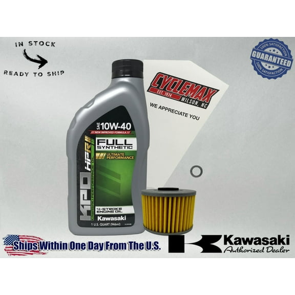 Cyclemax Full-Synthetic KPO Oil Change Kit compatible with 2008-2025 Kawasaki KLX 140