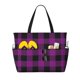 thumbnail image 1 of Fotbe Purple Black Plaid Bolsa de Viaje para Playa - Resistente al Agua, Bolsa Tote de Gran Capacidad y Ligera con 7 Bolsillos para Mujeres y Hombres, 1 of 7