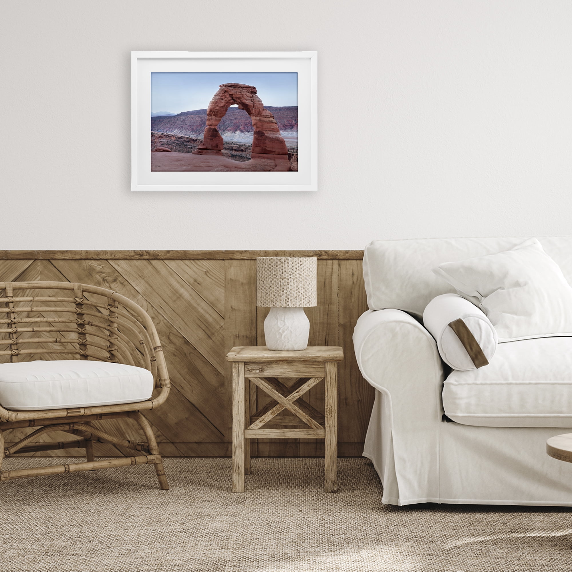 Stupell Industries Time's Sculpture Delicate Arch White Framed Print Under Glass, design by Lori Deiter