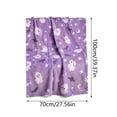 thumbnail image 2 of Floleo Halloween Ghost Throw Blanket, Cute Spooky Flannel Fleece Decor, Soft Purple Plaid Blanket for Couch Bed, Holiday Gift for Adults, 2 of 7