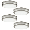 thumbnail image 1 of 12 Inch Brushed Nickel Flush Mount LED Ceiling Light, 15W Dimmable 1200LM 3CCT, 4-PACK, 1 of 8
