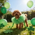 thumbnail image 4 of St. Patrick's Day Dog Headband with Lace Skirt & Bow, Adjustable Green Costume for Small Dogs, Festive Outfit for Parades & Photo Shoots, 4 of 6