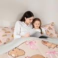 thumbnail image 4 of Erosebridal Bowknot Capybara Kids Bedding Comforter Set, Princess Cartoon Full Bedding Set, Grey Reversible, 7 Pieces, 4 of 7