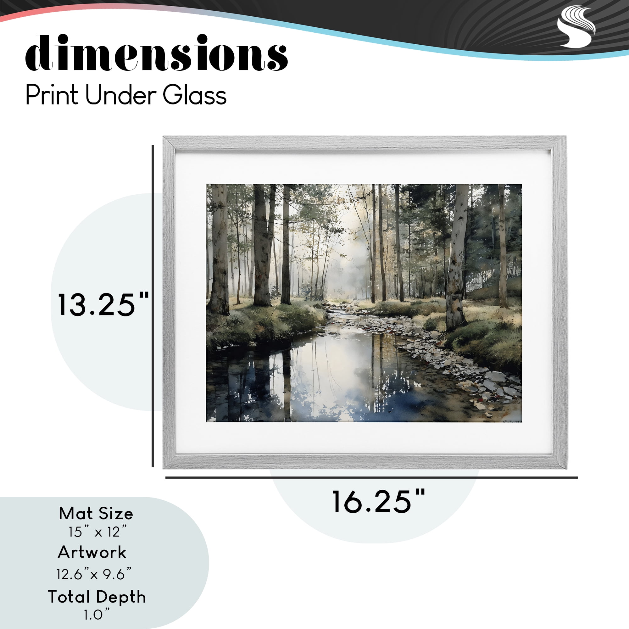 Stupell Industries Woodland Wonder Creek Gray Framed Print Under Glass, design by Franklyn Gregory