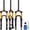 Gold-20 inch, variant on 20/24 inch Bike Suspension Air Fork-120/140mm Travel, 100mm Hub Spacing, 1-1/8" Straight Tube Manual Lockout QR 9mm MTB Front Forks, Max 2.5" Tires