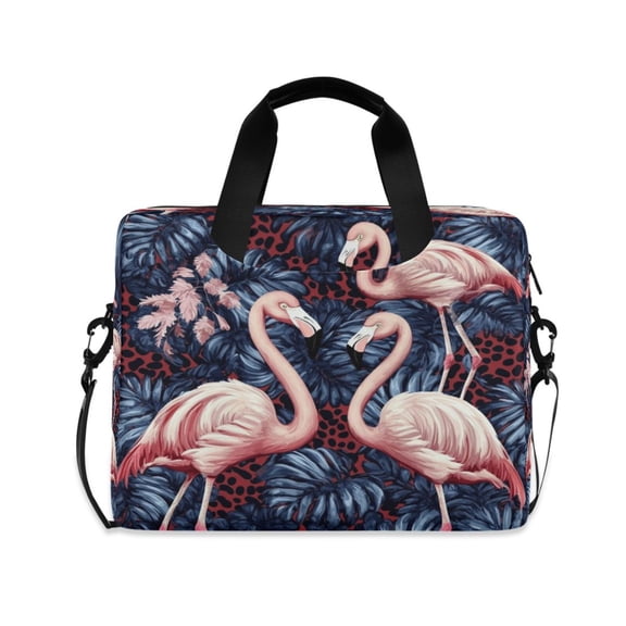 16inch Laptop Briefcase, Business Laptop Bag with Detachable Strap & Padded Compartment, Water-Resistant Polyester,Flamingo