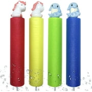 Water Gun for Kids - Super Soaker Water Gun Foam Blaster Pack of 4 - Water Blaster Soaker Gun - Foam Water Shooter 11-19’’ with Animal Figures - Water Squirt Gun for Outdoor Summer Beach