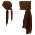 thumbnail image 2 of Pirate Accessories Women Men - Pirate Bandana Head Scarf Hat Belt Sash for Carnival Renaissance Themed Role Playing(Brown,33 Inch), 2 of 6
