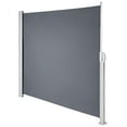thumbnail image 1 of KFFKFF Auvent Latéral Rétractable, Cloison d'Intimité Extérieure en Aluminium 63 Pieds' x 118 Pieds', Cloison de Terrasse Rétractable en Polyester 280 g Résistante à l'Eau, Séparateur d'Espace Pare-Vent UV 30+ pour Terrasse, Gris, 1 of 9
