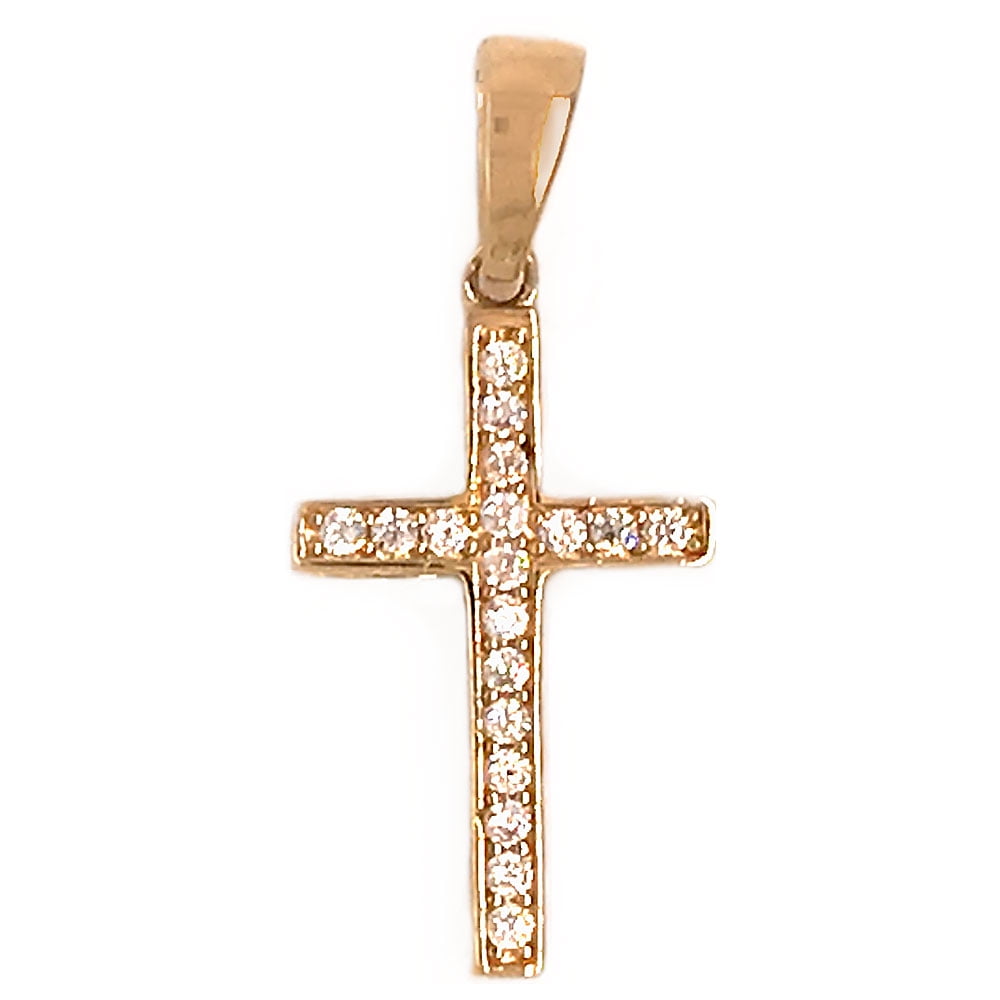 Купить Крестик С Фианитами Золотой Женский