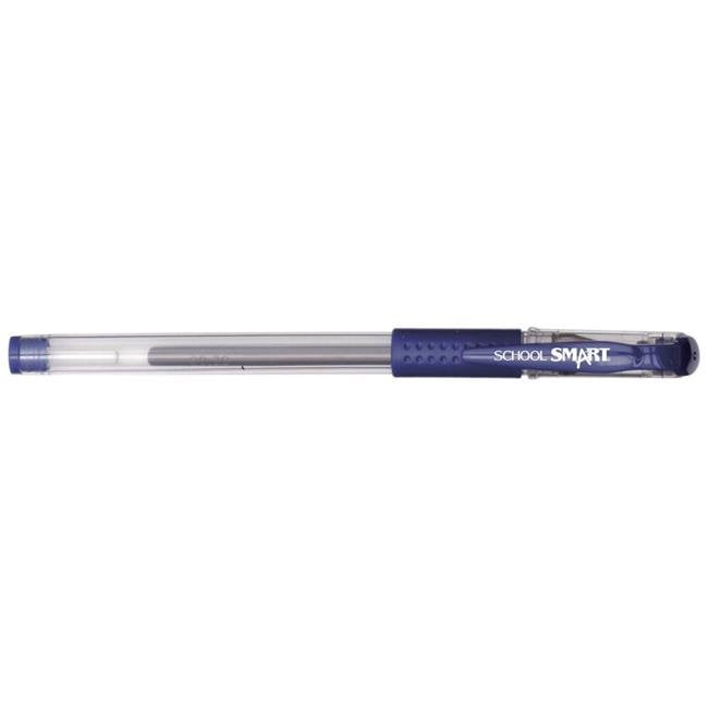 School Smart Gel Stick Pens, 0.7 mm, Blue, Pack of 12