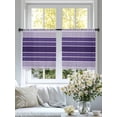 thumbnail image 5 of Purple Ombre Stripe Semi Sheer Curtains 54 Inch Length 2 Panels Set, Farmhouse Striped Gradient Sheer Kitchen Curtain Privacy Voile Window Curtain for Living Room Bedroom Rod Pocket Drapes, 5 of 7