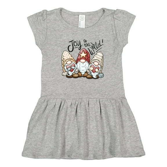 Inktastic Joy to the World Christmas Gnomes Girls Toddler Dress