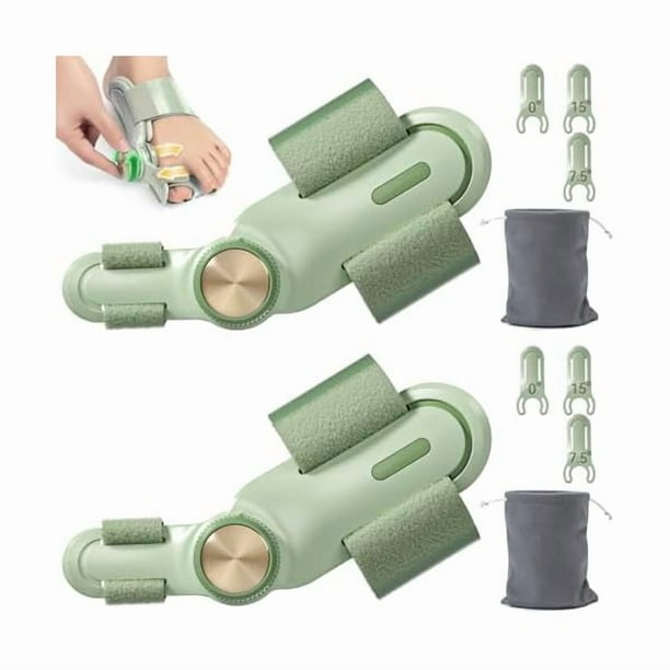 wonima44 Double Correction Bunion Corrector for Women Men, Adjustable Knob Toe Straightener, Bunion Splint with 3 Different Angle Fixing Plates, Portable Storage Bag Included, Easy to Use, 2PCS