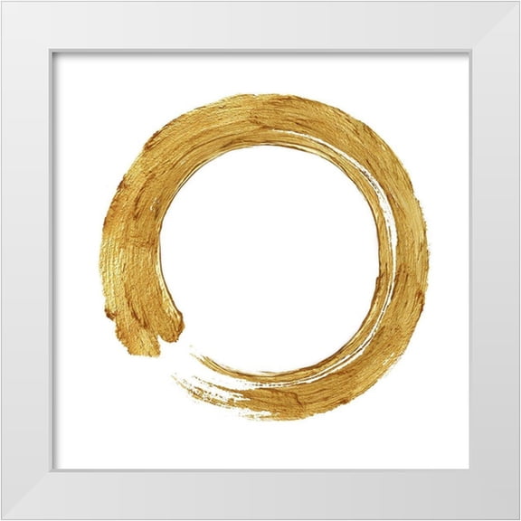 Roberts, Ellie 20x20 White Modern Wood Framed Museum Art Print Titled - Gold Zen Circle on White I