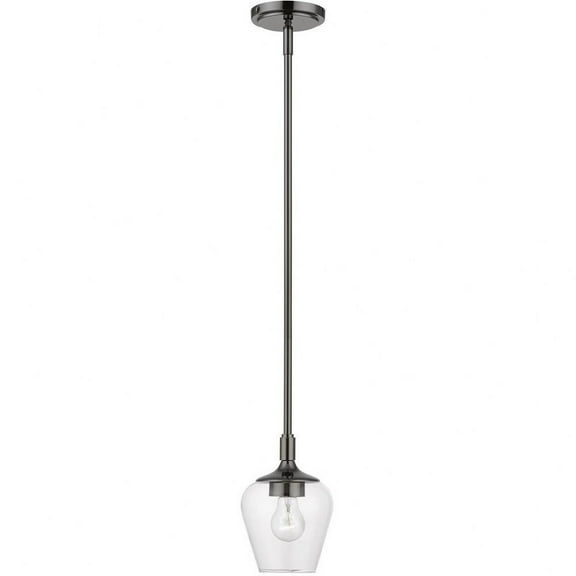1 Light Pendant in Transitional Style-16.5 inches Tall and 5.75 inches Wide-Black Chrome Finish Bailey Street Home 218-Bel-4829180