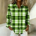thumbnail image 3 of Womens Plaid Shirts, Long Sleeve Shirts for Women Fall Fashion Loose Fit Printed Lapel Button Down Dressy Blouses, 3 of 3