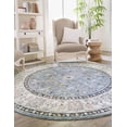 thumbnail image 3 of Rugs.com Eco Traditional Collection Rug – 3 Ft Round Harbor Blue Medium Rug Perfect For Kitchens, Dining Rooms, 3 of 9