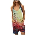 thumbnail image 1 of SMihono Shorts Femme Col Rond Uni Sans Manches Combinaison Courte Décontractée Barboteuses avec Poches Shorts Décontractés et de Gym pour Femme, 1 of 4