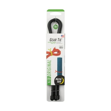 Nite Ize Gear Tie® Reusable Rubber Twist Tie™ 18 in. - 2 Pack - Black