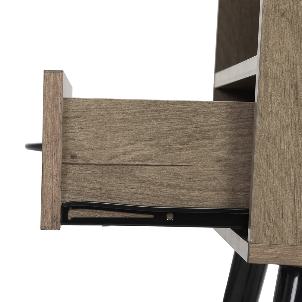 Kadyn Set of 2 Wood Nightstand for College Dorm, Side Table End Table with Shelf and Drawer for Bedroom, Gray Brown Kadyn Set of 2 Wood Nightstand for College Dorm, Side Table End Table with Shelf and Drawer for Bedroom, Gray Brown