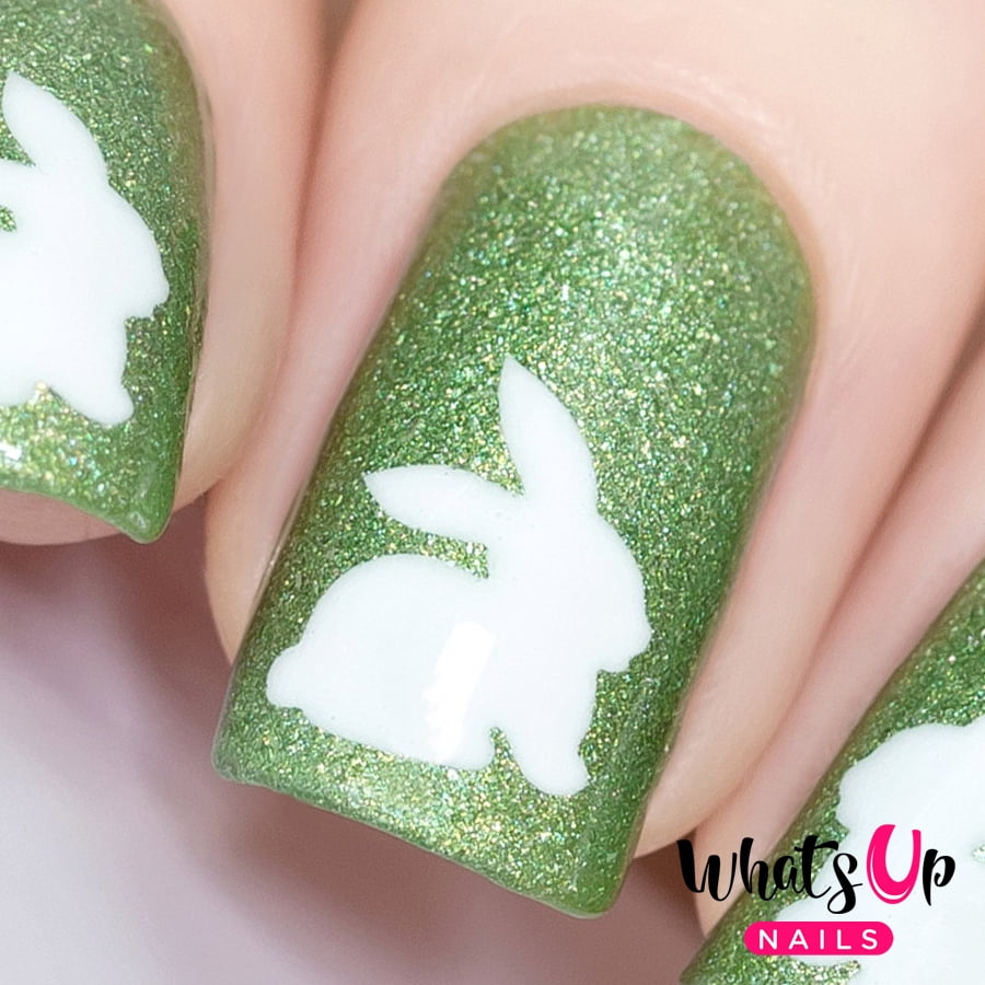 Whats Up Nails - Bunny Vinyl Stencils Nail Art Design - Walmart.com
