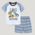 thumbnail image 2 of Ccpelsie Little Boys Clothes Daily Casual Short Sleeve Top + Cargo Shorts 2 Pieces Outfit Set(Light Gray,2-3 Years), 2 of 7