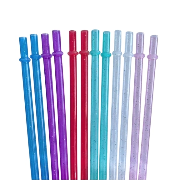 12PCS Reusable Plastic Straws with Rings, Colorful Drinking Straws for Party Beverages, Eco-Friendly Durable Straw Set, Daily Use Accessories