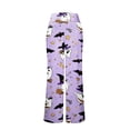 thumbnail image 6 of Domzest Womens Halloween Pajama Pants Wide Leg Pumpkin Ghost Bat Print Pajama Bottoms Drawstring Elastic Waisted Cute Pj Bottoms Purple XXL, 6 of 6