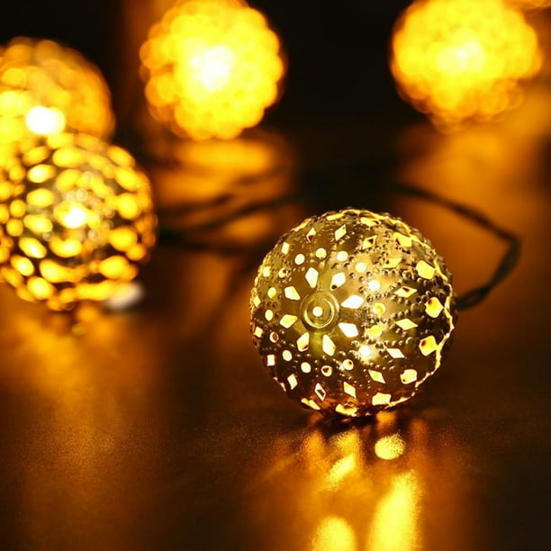 Qedertek Solar String Lights 11ft 10 LED Moroccan Ball Fairy Globe ...