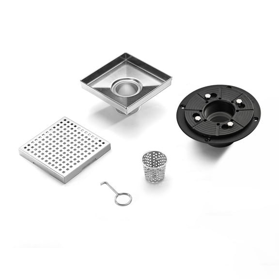 6 inch Grid Shower Floor Drain with Flange