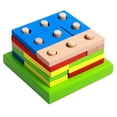 thumbnail image 1 of Kit de construcción Montessori de madera con formas geométricas, 1 of 5
